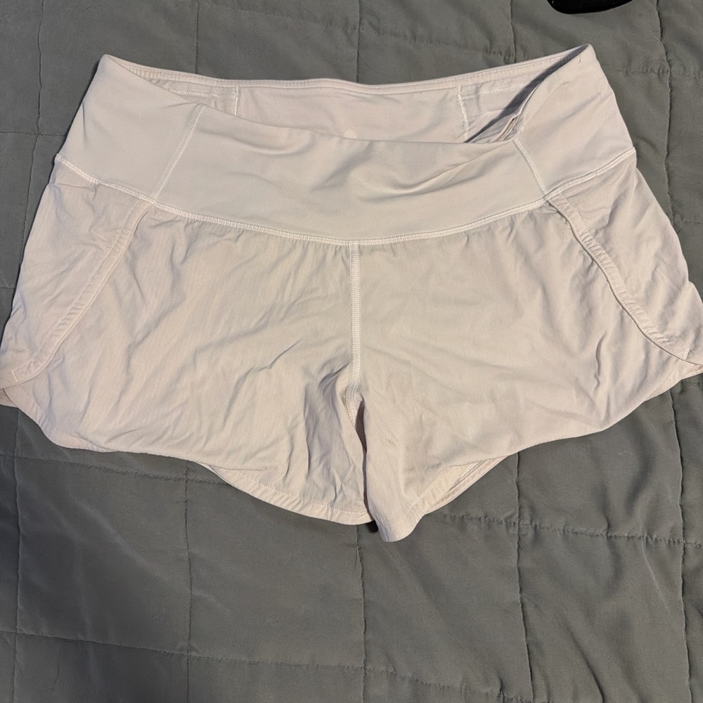 Lululemon Athletica Tan and White Active Shorts